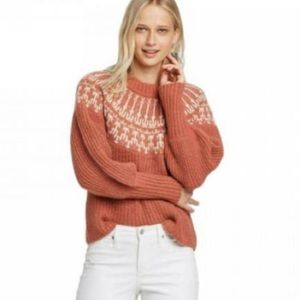 Universal Thread Fair Isle Crewneck Puff Sleeve Sweater